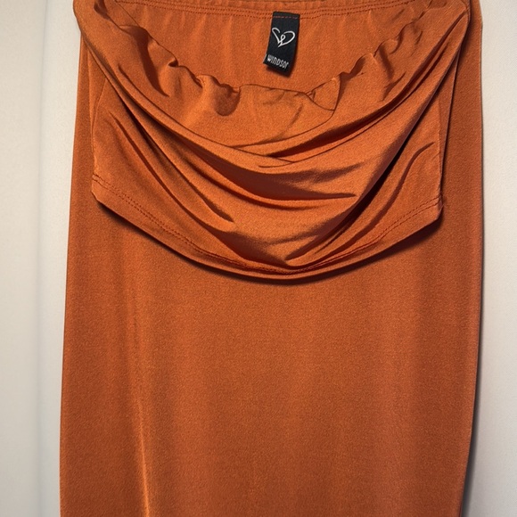 Rustic orange tube top and skirt set - Picture 3 of 4